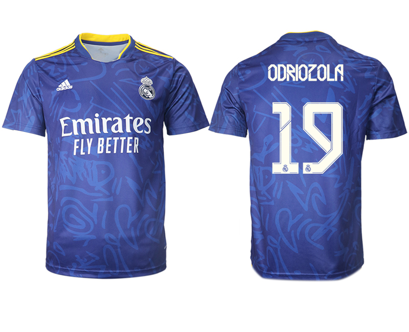 Men 2021-2022 Club Real Madrid away aaa version blue #19 Soccer Jersey